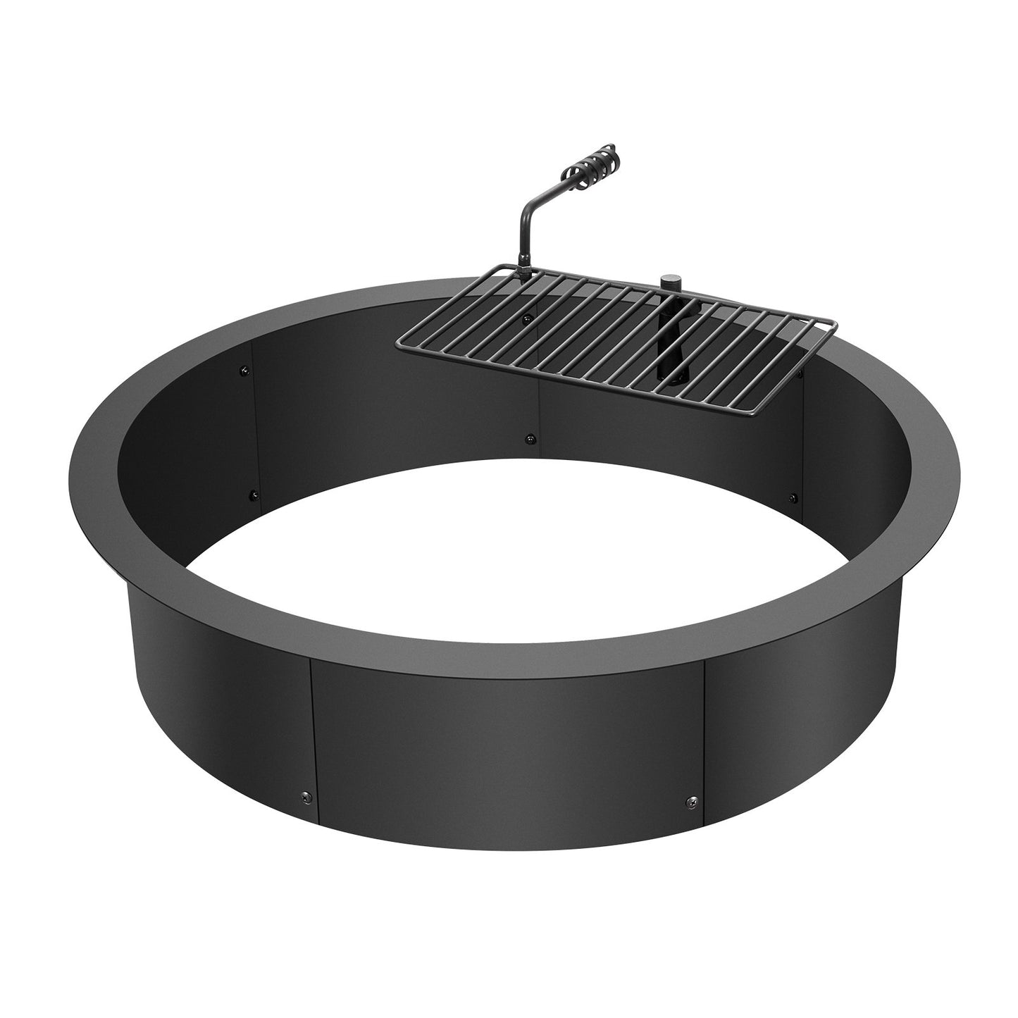 Fire Pit Ring with BBQ Fire Ring 35 Inch Exterior Steel DIY Campfire Firepit
