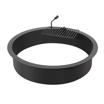 Fire Pit Ring with BBQ Fire Ring 40 Inch Outer Steel DIY Campfire Firepit