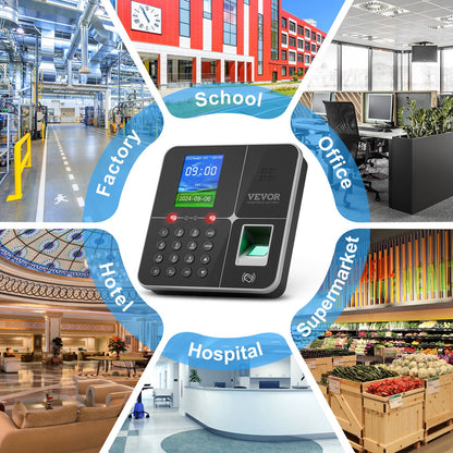 Zeituhr Biometrische Uhr 100000 Aufzeichnungen Mitarbeiter Anwesenheit Maschine