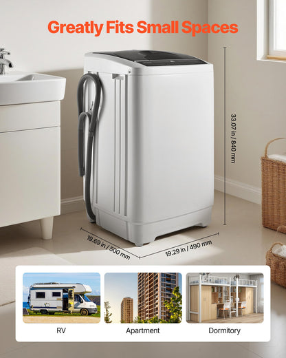 Portable Washing Machine, Portable Washer 1.3 cu.ft with LED Display, Stainless Steel Drum, 8 Wash Programs & 6 Adjustable Water Levels, Portable Washer Machine for Apartments, RVs, and Dorms