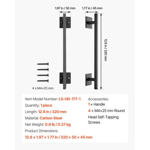 Barn door handle 30 cm rustic, heavy duty garden gate handle for shed | EU