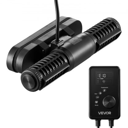 Aquarium Wave Maker, 25W, 2380 GPH Adjustable Cross Flow Pump with Controller, Magnetic DC 24V Aquarium Powerhead, Strong Magnetic Base, 360° Rotating Wavemaker, for Saltwater Marine Freshwater