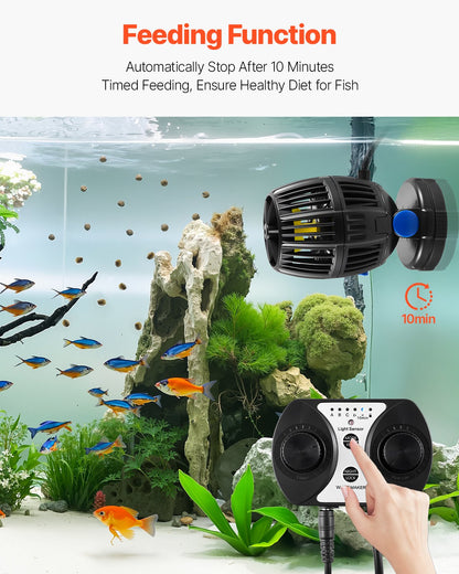 Aquarium Wave Maker, 20W, 2113 GPH Quiet and Strong DC Powerhead, Adjustable Fish Tank Circulation Pump with Controller, Strong Magnetic Base, 360° Rotating Wavemaker, for Freshwater Saltwater