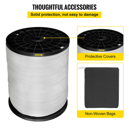 1250lbs polyesterdragtejp, 3153' x 1/2" platt tejp för tråd- och kabelledningsarbete Varierande funktioner, platt rep för dragning/lastning/packning i alla väder CONDITON