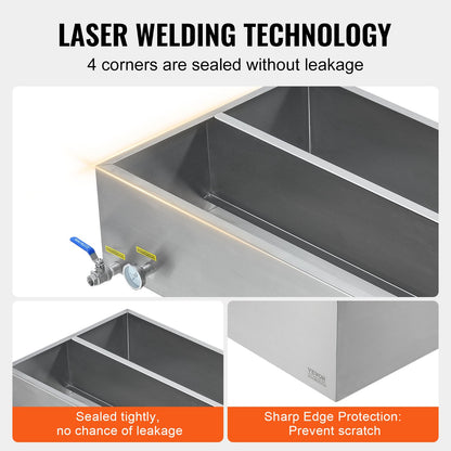 Maple Syrup Evaporator Pan, 47 Gallon, 683 Cups of 8.8oz Maple Syrup, Flat Evaporator Pan with Thermometer, 2 Valves and 3 Heating Methods, 304 Stainless Steel Maple Syrup Pan for Home, Outdoor