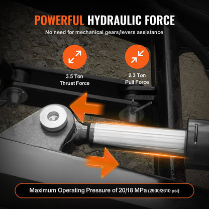 Hydraulic Top Link Cat.1-1 (11 in, 20-7/8~31-7/8 in ), Hydraulic Cylinder with 2 Hoses & G3/8" Check Valve