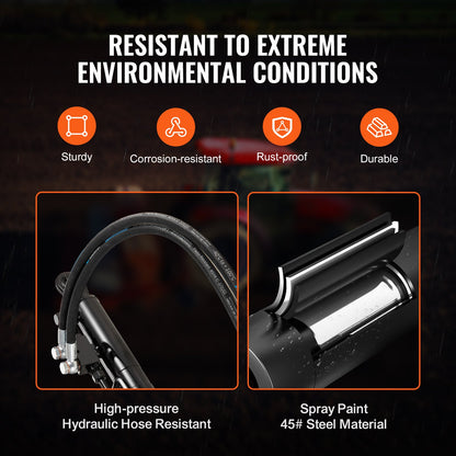 Hydraulic Top Link Cat.1-1 (11 in, 20-7/8~31-7/8 in ), Hydraulic Cylinder with 2 Hoses & G3/8" Check Valve