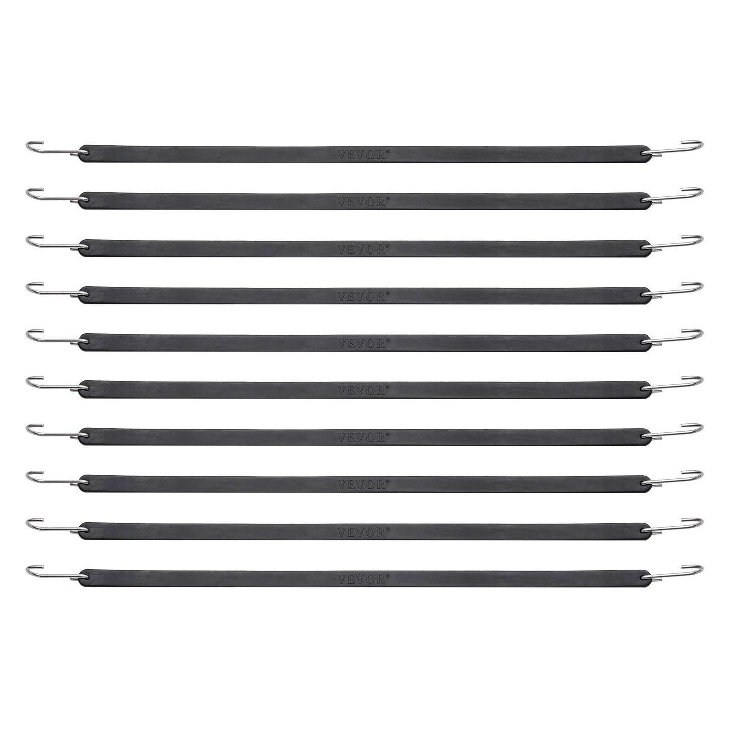 10 Stück Flachspannseil-Set 20 mm Hochleistungs-Spanngurte mit S-Haken