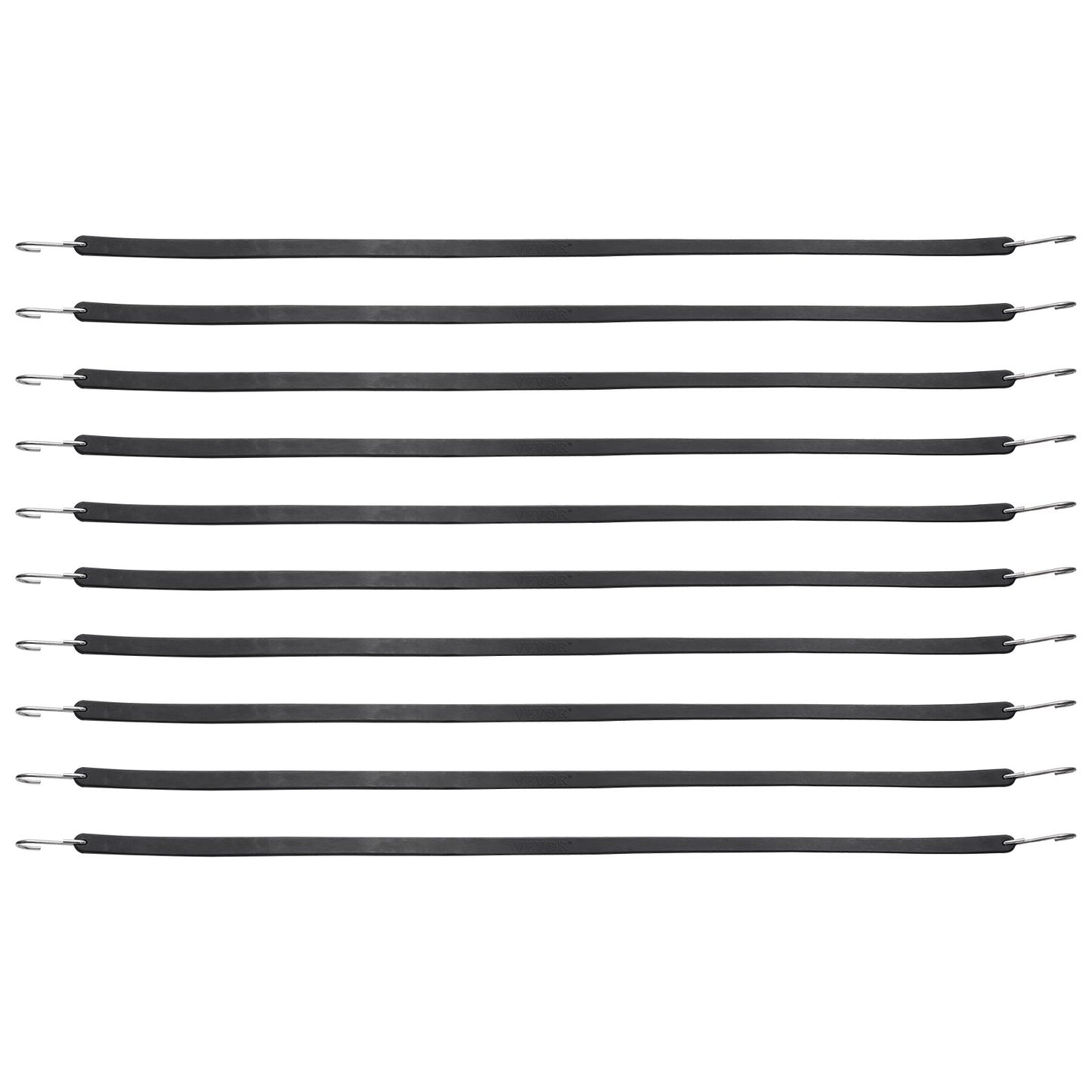 10 pcs Flat Bungee Cord Set 20 mm Heavy Duty Bungee Straps with S-hook 36