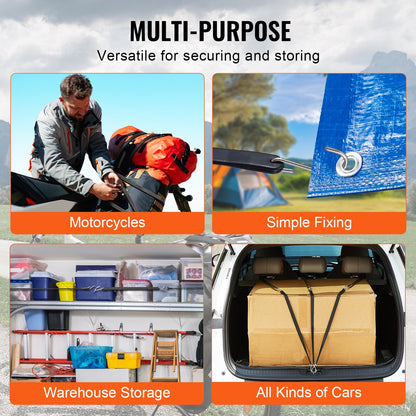 20-tlg. Flachspannseil-Set 20 mm Hochleistungs-Spanngurte mit S-Haken