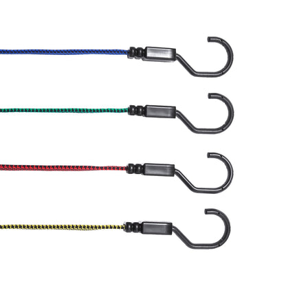 32pc Flat Bungee Cord Set 17mm Heavy Duty Bungee Straps with J-Hooks