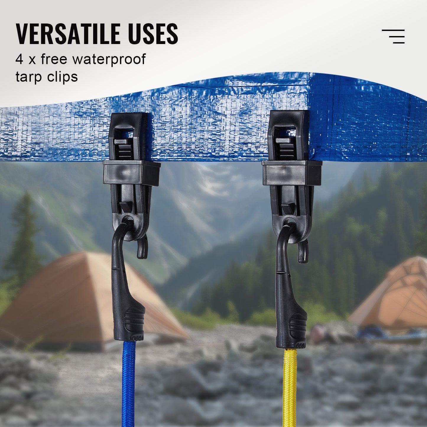 32 pc Bungee Cord Set 8 mm Heavy Duty Bungee Straps with A3 steel hooks