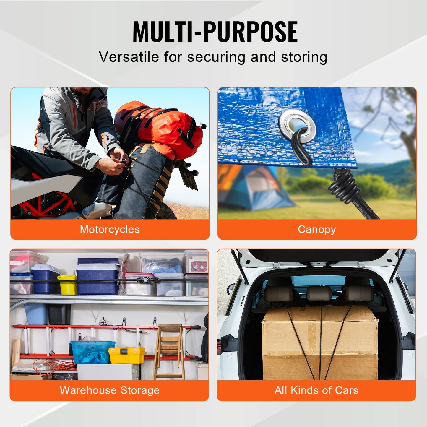 12 pcs Bungee Cords with Hooks 32 I Heavy Duty Bungee Straps 8 mm Black