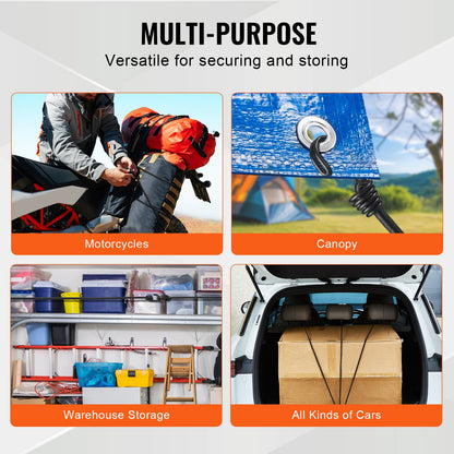 12 pcs Bungee Cords with Hooks 32 I Heavy Duty Bungee Straps 8 mm Black