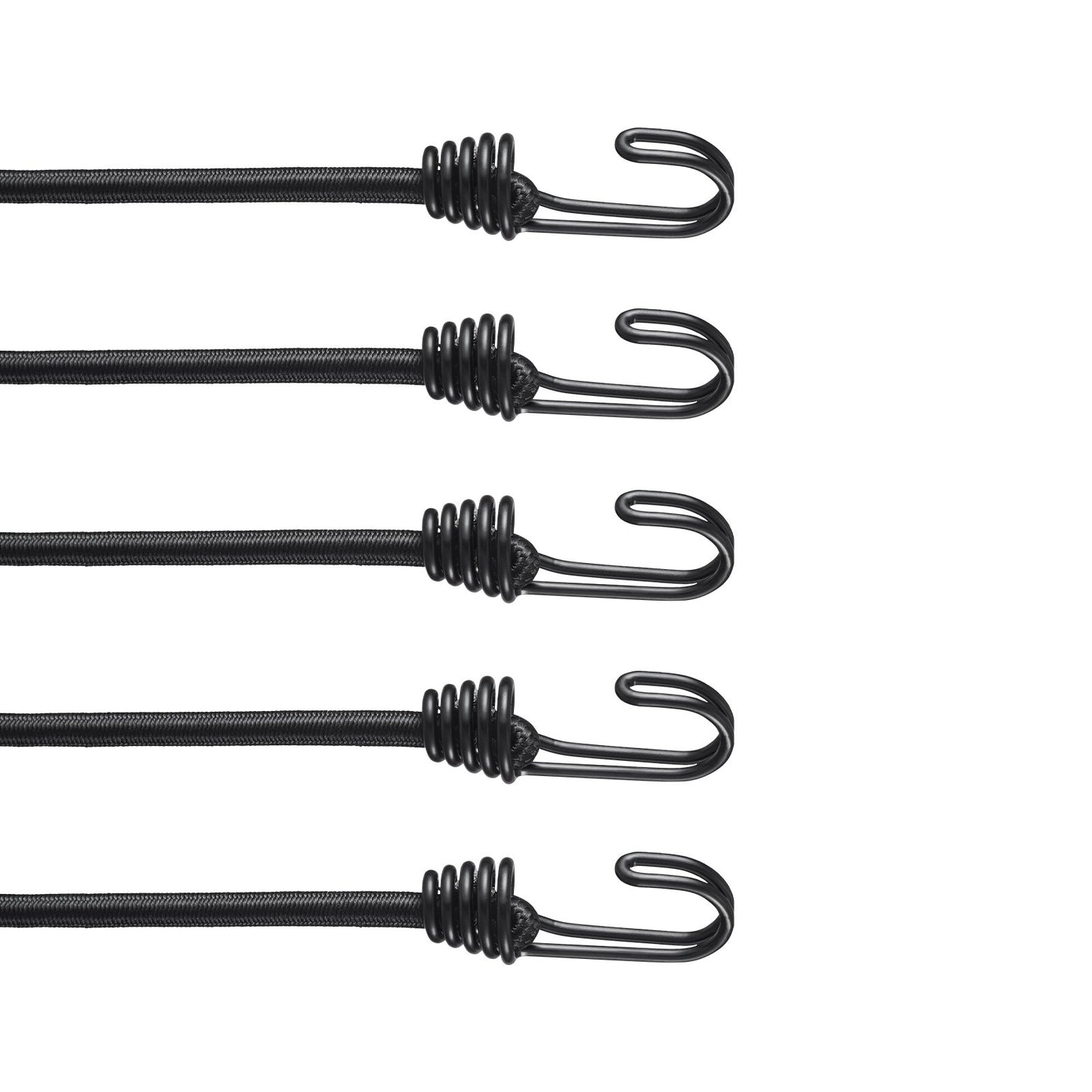 12 pcs Bungee Cords with Hooks 32 I Heavy Duty Bungee Straps 8 mm Black