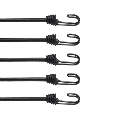 12 pcs Bungee Cords with Hooks 32 I Heavy Duty Bungee Straps 8 mm Black