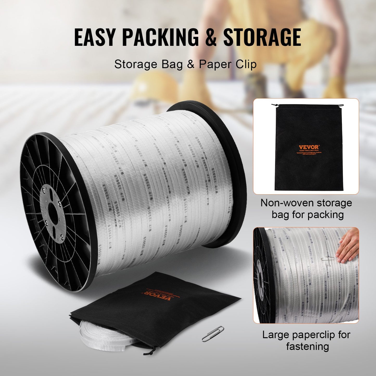 Durable Polyester Pull Cord, Width 0.5" & Length 5249ft, Max Load 1250 lbf, Measurement Marks, Perfect for Organizing Cables, Packaging, Garden Work & Electrical Jobs