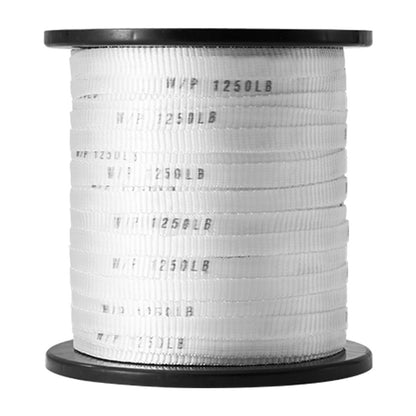 Polyester dragtejp, 1/2" x 528" Mule Tejp platt rep, 1250 lbf dragkapacitet, tryckt nätkabeldragande tejp för förpackning, trädgårdsarbete, kommersiell el, ledningsarbete, vit