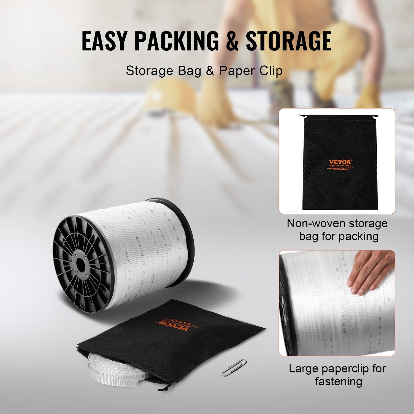 Polyester Pull Tape, 3/4" x 528' Mule Tape Flat Rope, 2500 lbf Tensile Capacity, Printed Webbing Cable Pulling Tape for Packaging, Gardening, Commercial Electrical, Conduit Work, White
