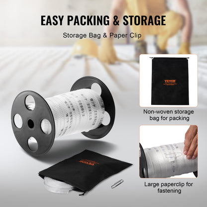 Polyester-Zugband, 5/8" x 108" Mule Tape-Flachseil, 2200 lbf Zugkapazität, bedrucktes Stromkabel-Zugband für Verpackung, Gartenarbeit, gewerbliche Elektrik, Verdrahtungsarbeiten, weiß