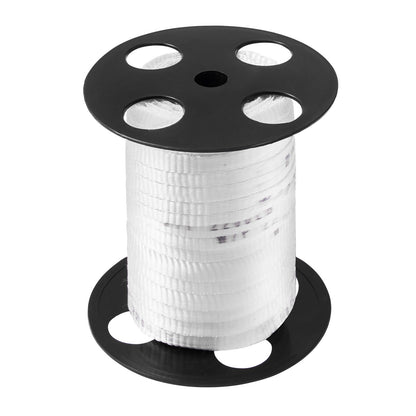 Polyester-Zugband, 5/8" x 108" Mule Tape-Flachseil, 2200 lbf Zugkapazität, bedrucktes Stromkabel-Zugband für Verpackung, Gartenarbeit, gewerbliche Elektrik, Verdrahtungsarbeiten, weiß