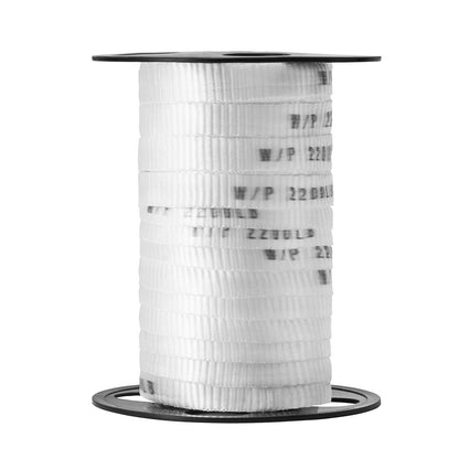Polyester-Zugband, 5/8" x 108" Mule Tape-Flachseil, 2200 lbf Zugkapazität, bedrucktes Stromkabel-Zugband für Verpackung, Gartenarbeit, gewerbliche Elektrik, Verdrahtungsarbeiten, weiß