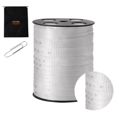 Polyester-Zugband, 3/4" x 265" Mule Tape-Flachseil, 2500 lbf Zugkapazität, bedrucktes Stromkabel-Zugband für Verpackung, Gartenarbeit, gewerbliche Elektrik, Verdrahtungsarbeiten, weiß