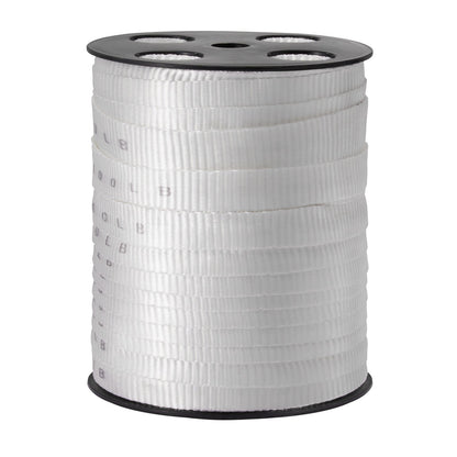 Polyester-Zugband, 3/4" x 265" Mule Tape-Flachseil, 2500 lbf Zugkapazität, bedrucktes Stromkabel-Zugband für Verpackung, Gartenarbeit, gewerbliche Elektrik, Verdrahtungsarbeiten, weiß