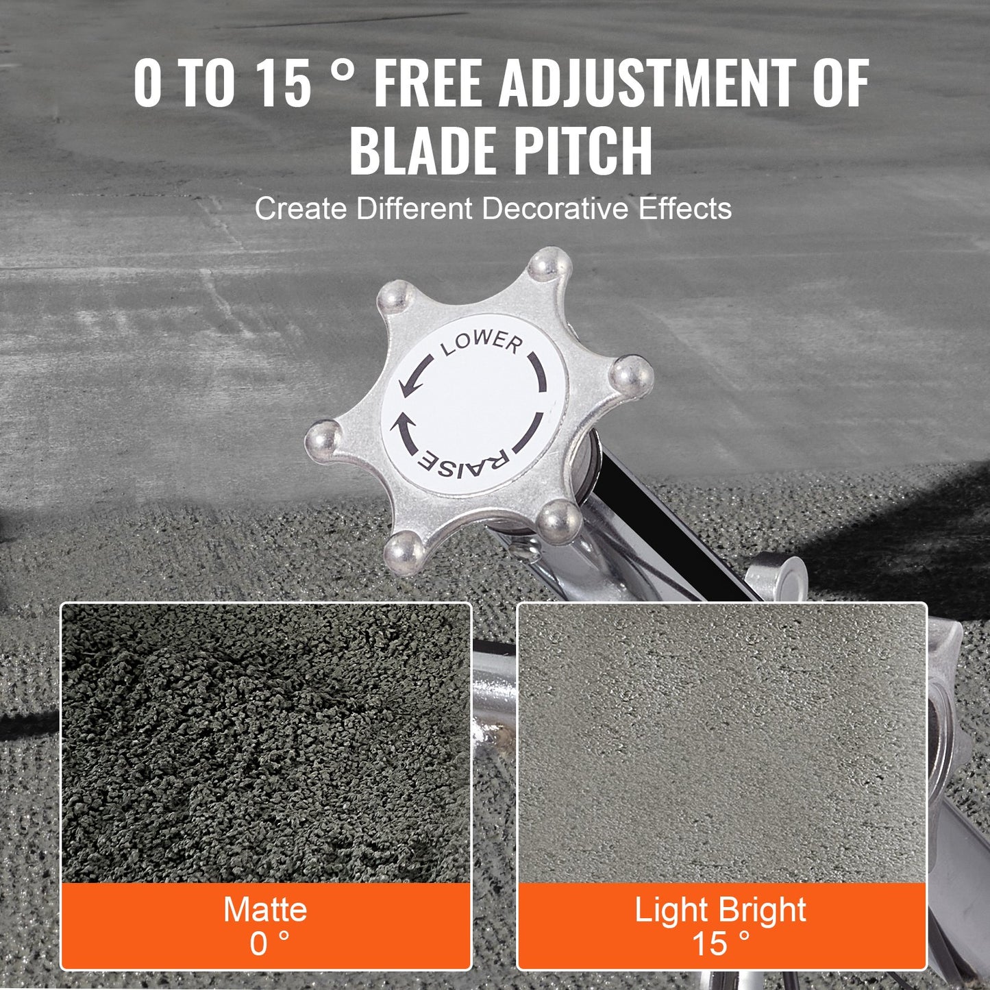 Power Trowel, 24” Walk-Behind Cement Trowel with Float Pan, 6HP Gas-Powered Smooth Concrete Surface Finisher, Heavy Duty Commercial Screed Concrete Cement with Finishing Blade, Orange