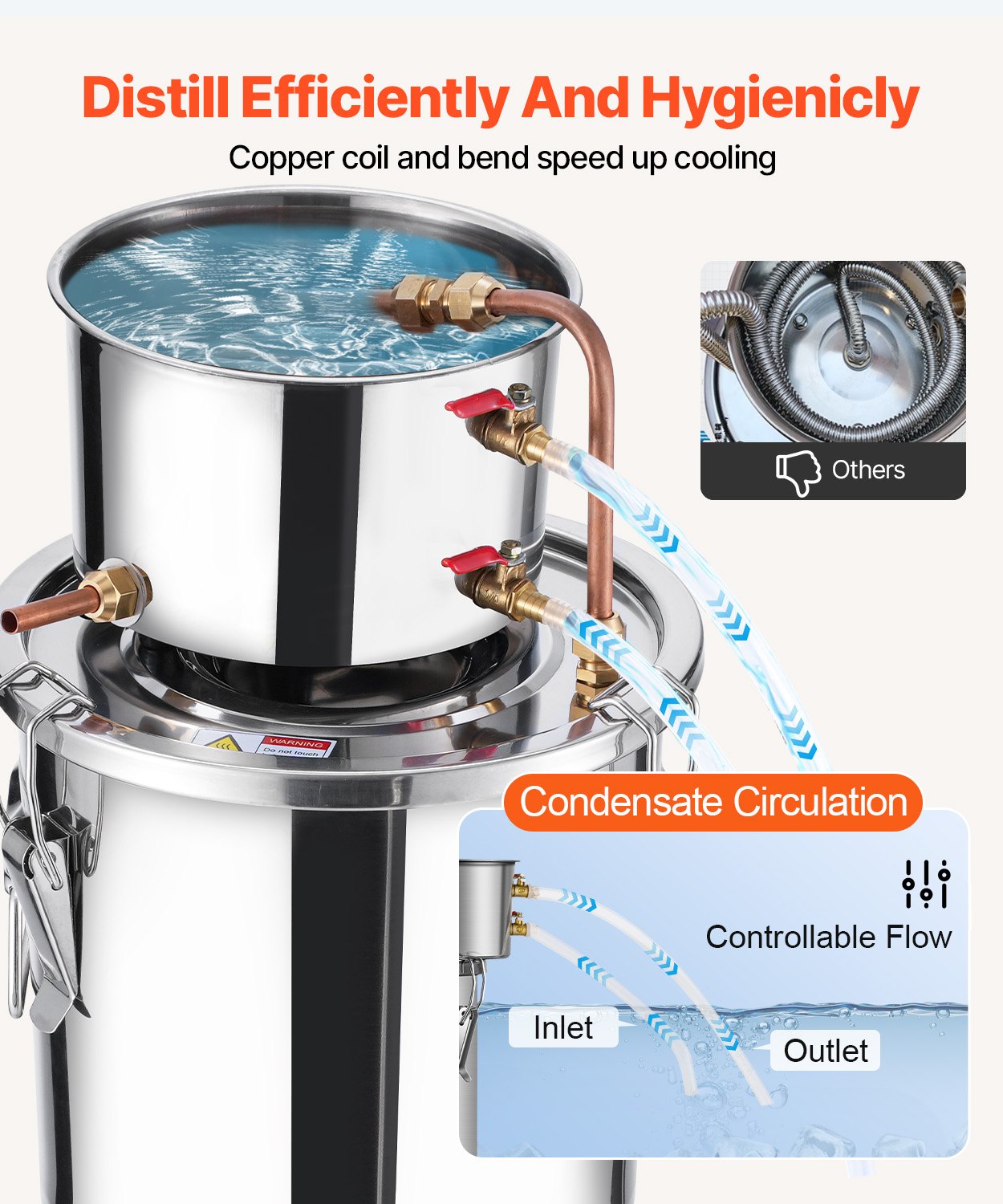 Moonshine Still 3 Gal Wasser Alkohol Destilliergerät Brauset Edelstahl