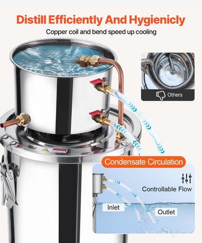 Moonshine Still 3 Gal Wasser Alkohol Destilliergerät Brauset Edelstahl