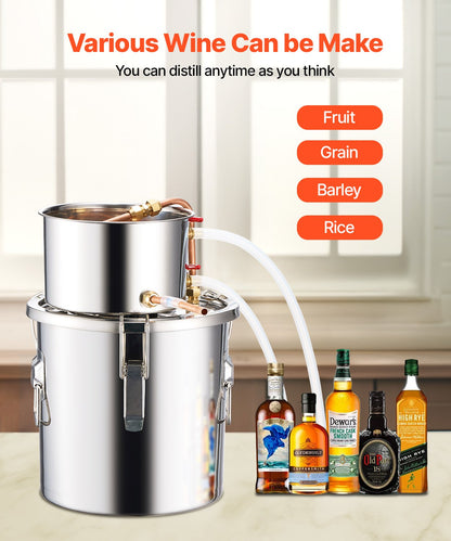 Moonshine Still 3 Gal Wasser Alkohol Destilliergerät Brauset Edelstahl