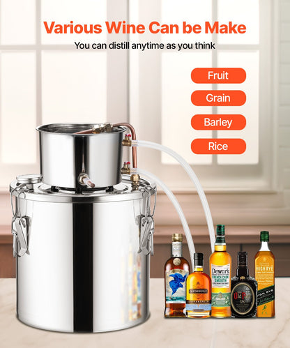 Moonshine Still 5 Gal Wasser Alkohol Destilliergerät Brauset Edelstahl