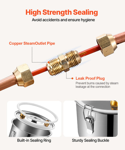 Moonshine Still 5 Gal Wasser Alkohol Destilliergerät Brauset Edelstahl