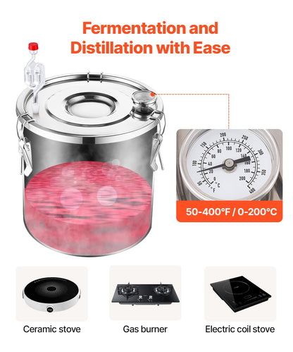 Moonshine Still 8 Gal Wasser Alkohol Destilliergerät Brauset Edelstahl