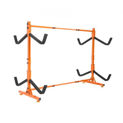 Freestanding Kayak Storage Rack, Kayak Stand for 4 Kayak Canoe Paddleboard, Heavy-duty Steel Kayak Hanger Holder with Padded Arms and Adjustable Width, 220LBS Max Load, for Indoor Outdoor Garage