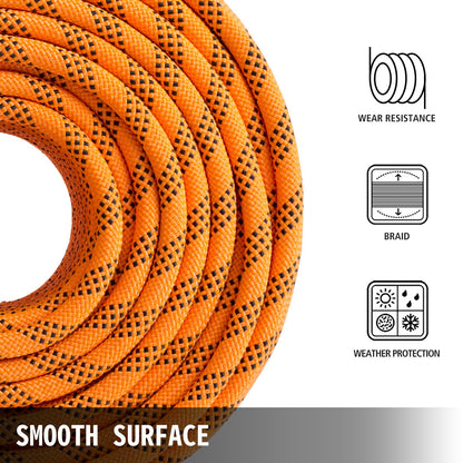 Polyester Rope 7/16" x 200', Load and Pulling Rope, 8400lbs Breaking Strength (Not suitable for rocking climbing, mountain climbing, hanging people, etc.)
