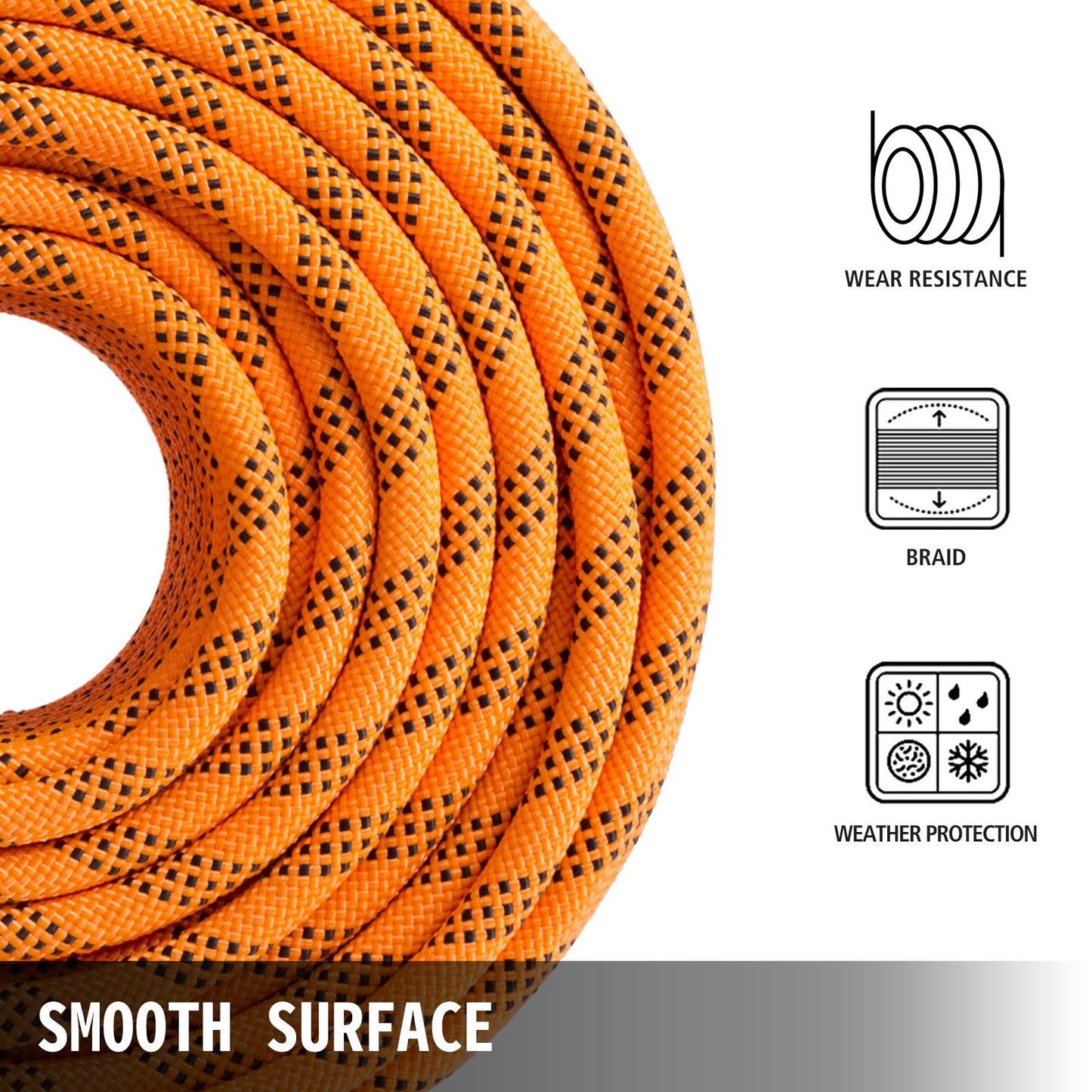 Polyester Rope 9/16" x 200', Load and Pulling Rope, 8600lbs Breaking Strength(Not suitable for rocking climbing, mountain climbing, hanging people, etc.)