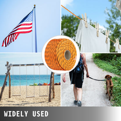 Polyester Rope 9/16" x 200', Load and Pulling Rope, 8600lbs Breaking Strength(Not suitable for rocking climbing, mountain climbing, hanging people, etc.)