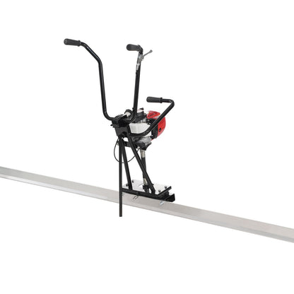 Gas Betong Power Screed, med 3370 mm aluminiumskiva med rak kantstång, 4-takts cementfinishing Vibrerande motor med höjdjusterbara handtag, högeffektiva betongverktyg 6500 rpm