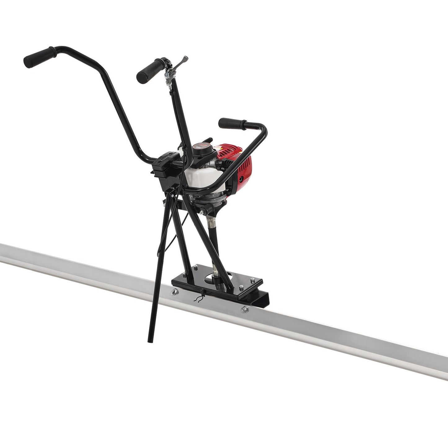 Gas Betong Power Screed, med 2445 mm aluminiumskiva med rak kantstång, 4-takts cementfinishing vibrerande motor med höjdjusterbara handtag, högeffektiva betongverktyg 6500 rpm