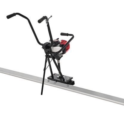 Gas Betong Power Screed, med 2445 mm aluminiumskiva med rak kantstång, 4-takts cementfinishing vibrerande motor med höjdjusterbara handtag, högeffektiva betongverktyg 6500 rpm