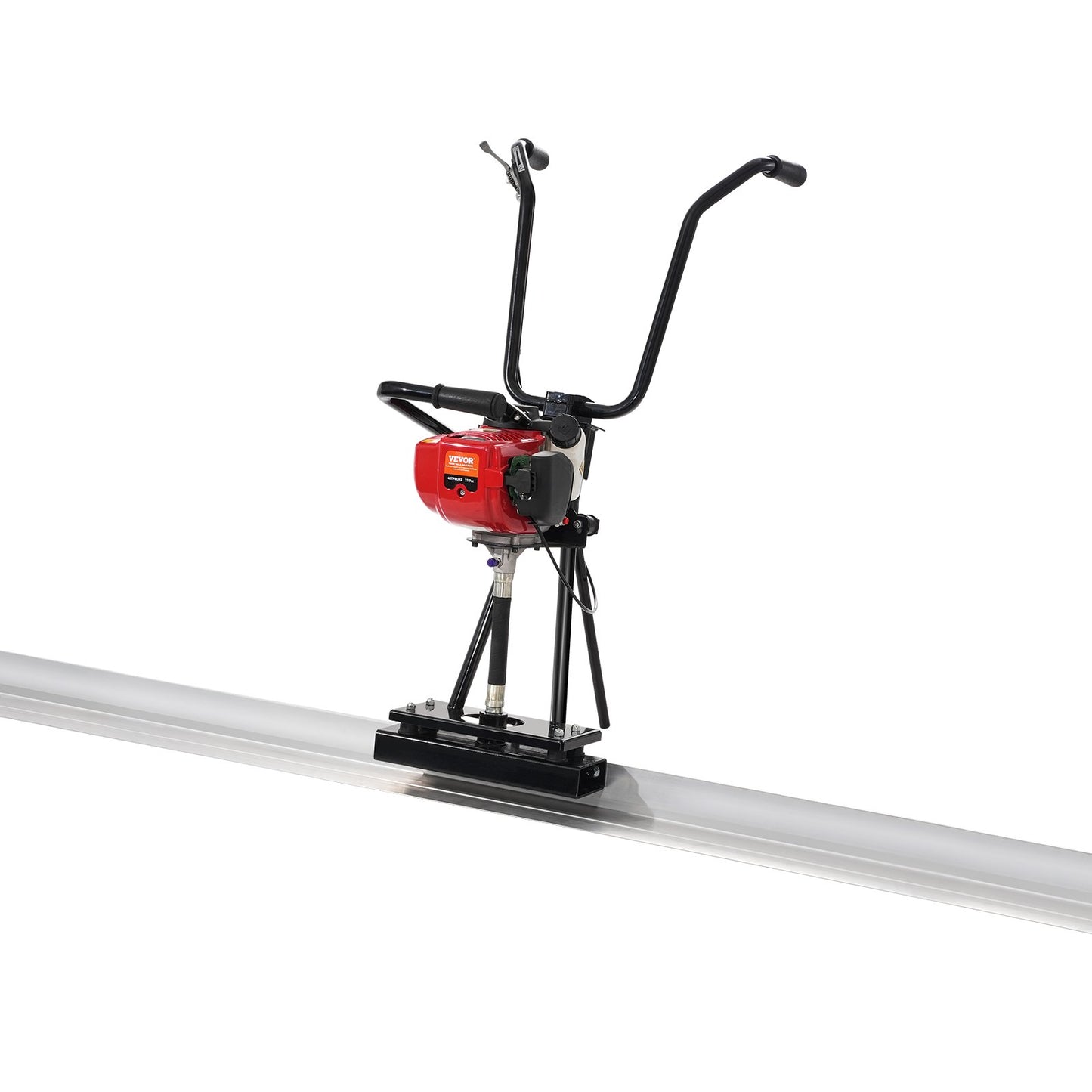Gas Betong Power Screed, med 2445 mm aluminiumskiva med rak kantstång, 4-takts cementfinishing vibrerande motor med höjdjusterbara handtag, högeffektiva betongverktyg 6500 rpm