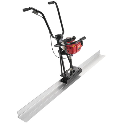 Gas Concrete Power Screed, with 1830mm aluminum disc with straight edge bar, 4-stroke cement finishing vibrating motor with height adjustable handles, high-efficiency concrete tools 6500 rpm
