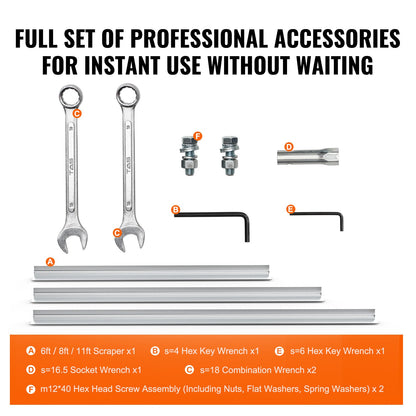 Gasbeton-Kraftestrich, 6 Fuß/8 Fuß/11 Fuß Aluminium-Scheiben-Geradekanten-Estrich-Set, 4-Takt-Vibrationsmotor für Zement-Finishing mit höhenverstellbaren Griffen, hocheffiziente Betonwerkzeuge 6500 U/min