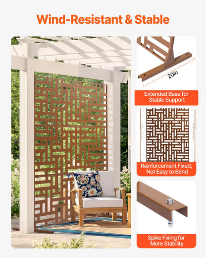 Metal Privacy Screen 36" x 72" Outdoor Privacy Screens & Panels Brun