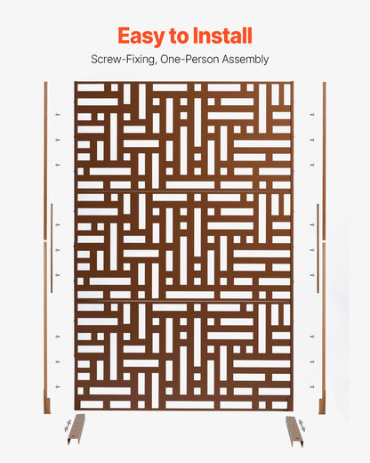 Metal Privacy Screen 36" x 72" Outdoor Privacy Screens & Panels Brun