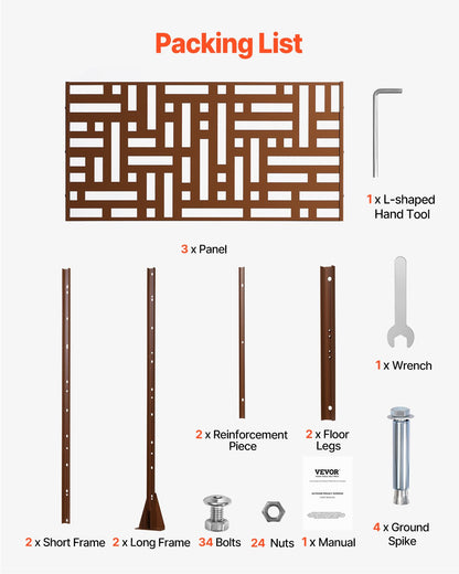 Metal Privacy Screen 36" x 72" Outdoor Privacy Screens & Panels Brun