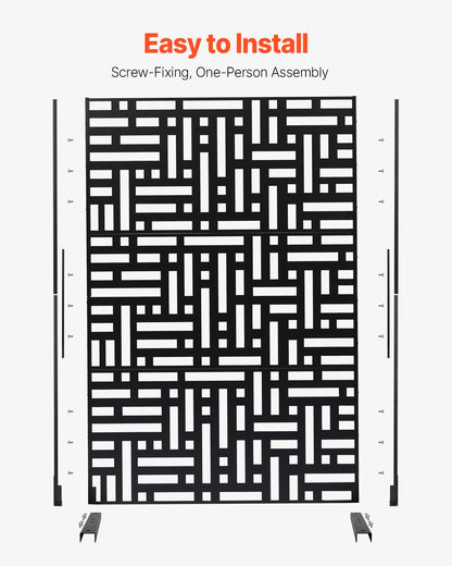 Metal Privacy Screen 47" x 76" Outdoor Privacy Screens & Panels Svart