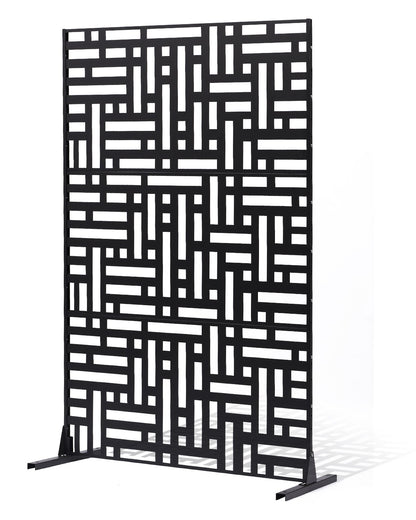 Metal Privacy Screen 47" x 76" Outdoor Privacy Screens & Panels Svart